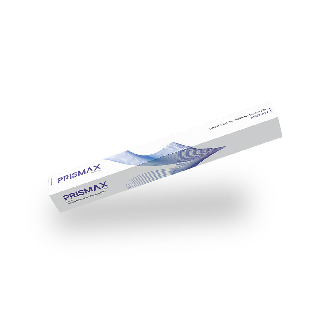 Amethyst Paint Protection Film by Prismax, showing the clear, glossy car protective film applied to a vehicle's surface.