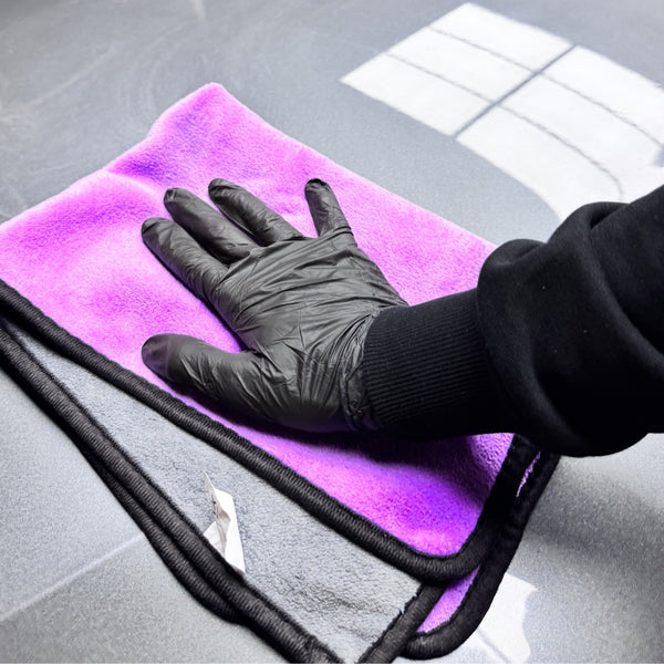 Prismax Ultra-soft 600 GSM microfiber car towel for safe drying of ceramic coated and PPF protected vehicles