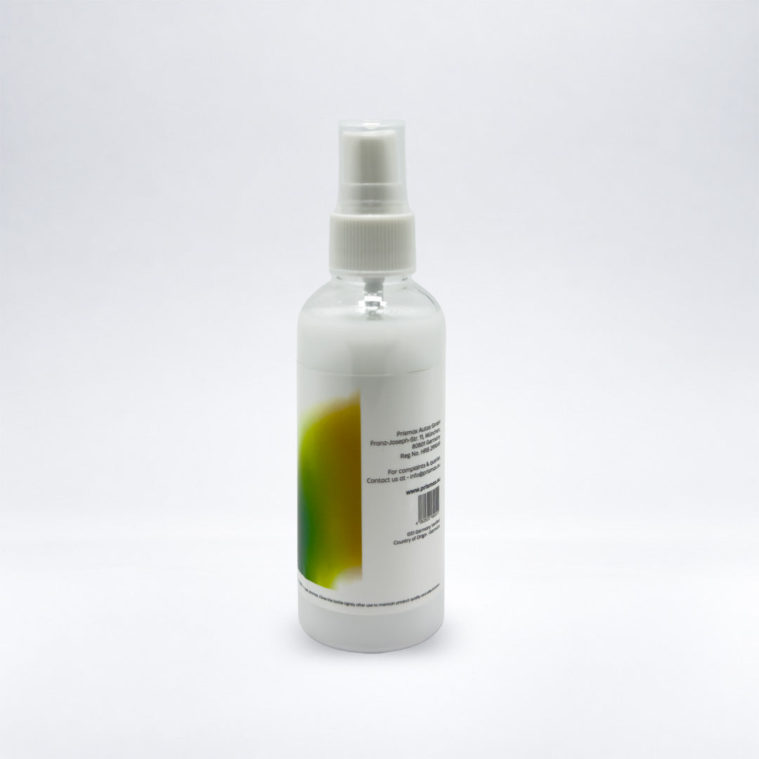 Back view of Prismax Finishiq car care product bottle with label and usage details