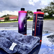 Prismax PlushWash car shampoo bottle with nozzle, designed for pre-cleaning and gentle car wash, showcasing its packaging and branding.