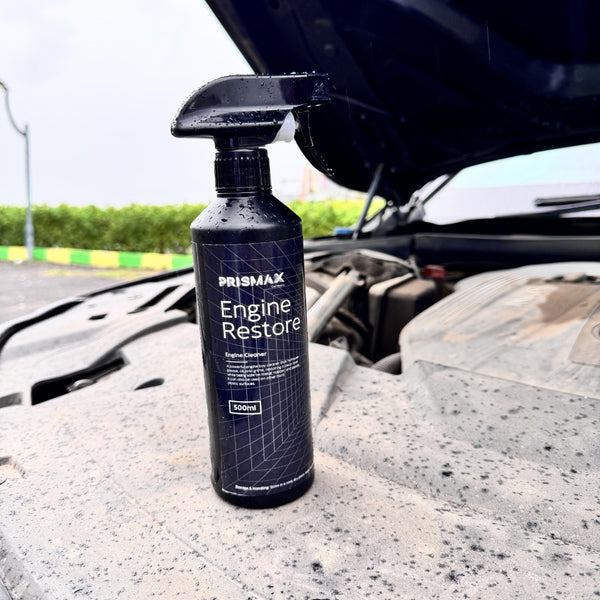 Prismax EngineRestore engine cleaner and degreaser in a 500ml spray bottle for Metal engine components | cars, SUVs, and motorcycles