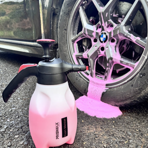Prismax Ultimate Foam Wash Kit with car wash foam gun, microfiber towels, and cleaning accessories for car detailing.