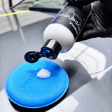 Set of five Prismax foam polishing pads for car detailing, perfect for applying polish or wax on vehicle surfaces.