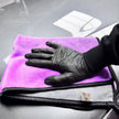 Two Prismax microfibre towels, 40x60cm, ultra-absorbent 600 GSM, mid-weight, shown folded for car care and cleaning use.