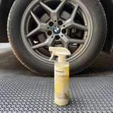 TyreBliss Tire Shine Spray by Prismax, 500ml, water-based formula, showing a car tire with a glossy, clean finish.