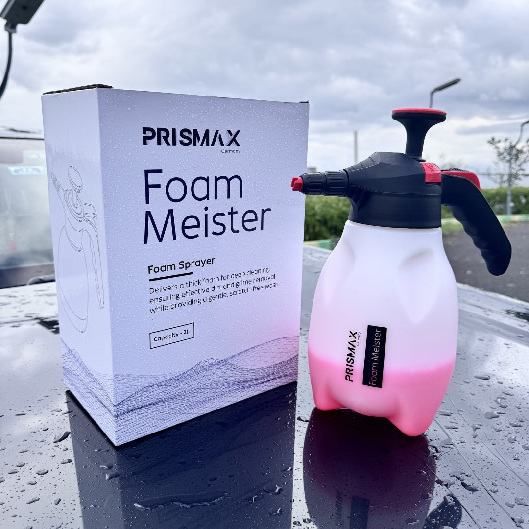 Prismax Ultimate Foam Wash Kit for car care, featuring foam wash bottles, brushes, and cleaning accessories for vehicle detailing.