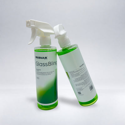 Shiny GlassBling by Prismax Car Care Products, a decorative glass accessory with intricate design and reflective surface.