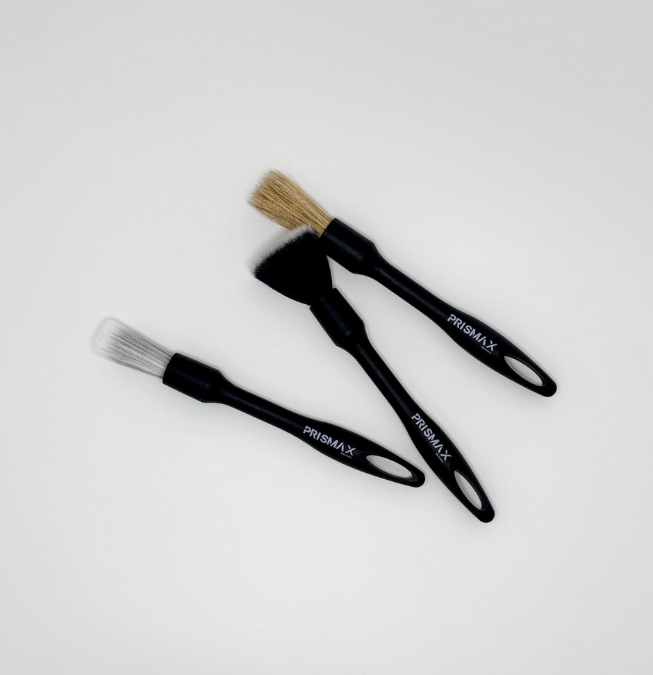 Set of three Prismax Iron Revival Kit brushes including RustOff and ProClean for car detailing and rust removal.