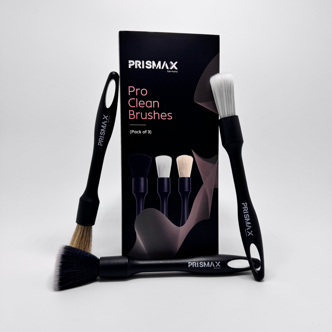 Prismax ProClean car detailing brushes set of 3 under 500 with soft bristles for removing rust and cleaning car's safe interior and exterior cleaning