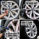 RustOff rust remover by Prismax, shown in a product collage for car care applications